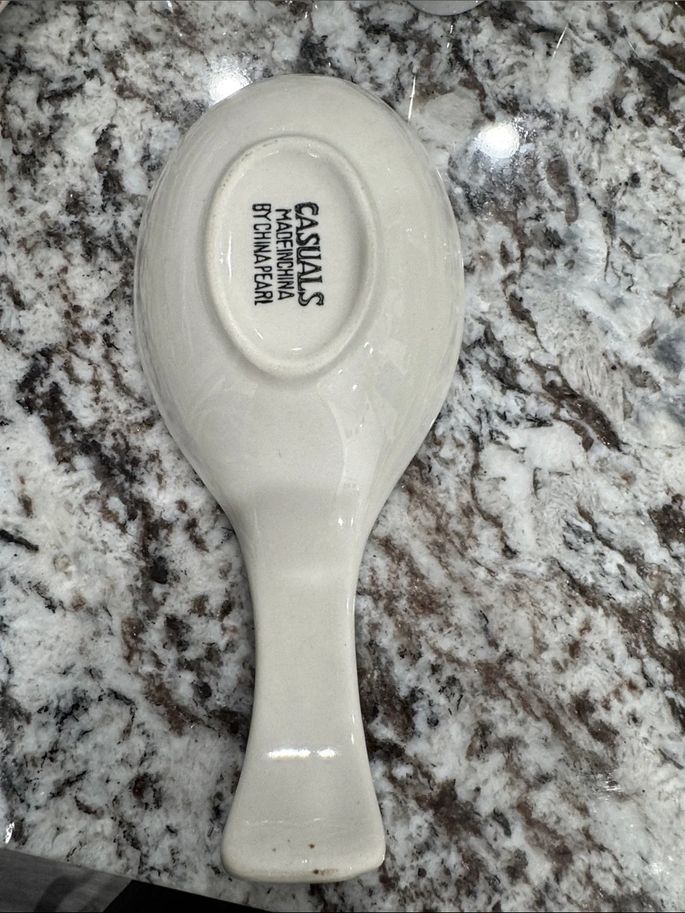 Ceramic Teal Spoon Rest with Red Fruit Motif